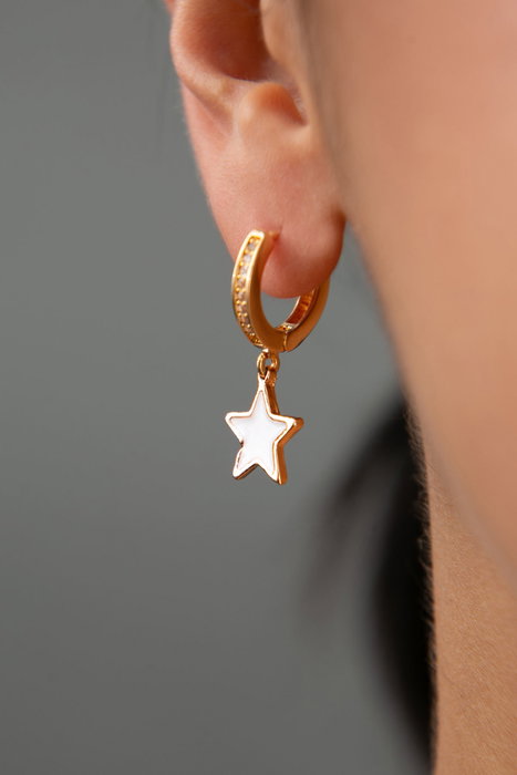 Heliophilia Silver Pendientes de Metal con Colgante de Luna y Estrella Oro CKP9371 Heliophilia Silver Pendientes de Metal con Colgante de Luna y Estrella Oro CKP9371